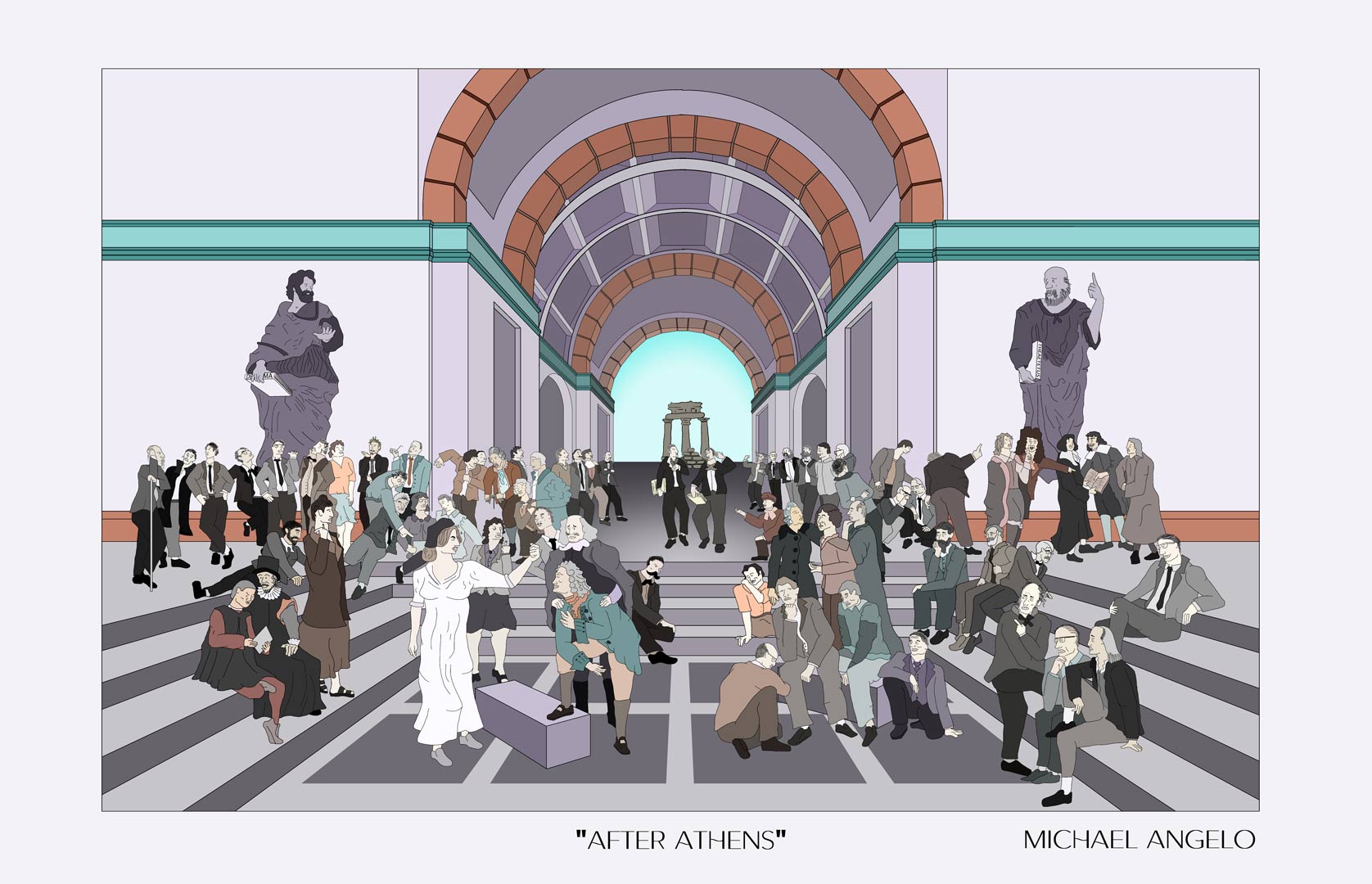'After Athens' Final art work full athenian colours.