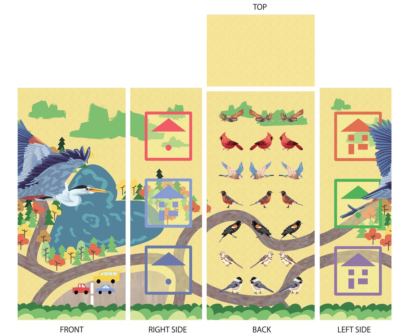 A dieline of the mural design.