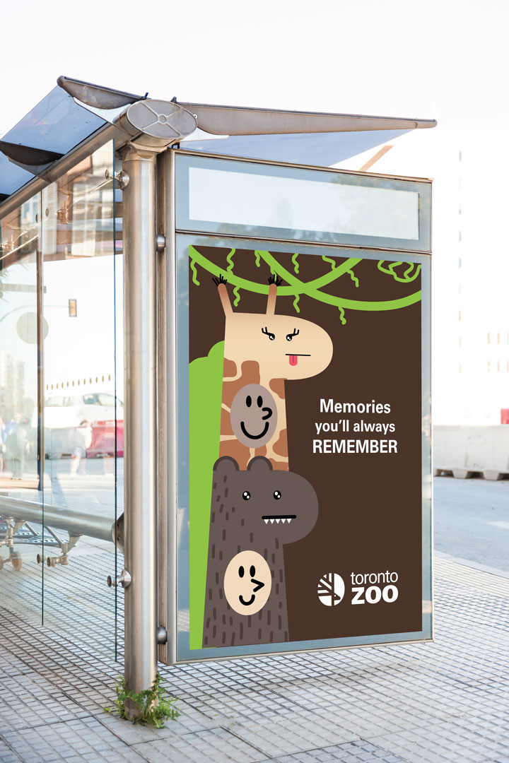 Toronto Zoo advertisement bus stop advertisement mock-up.