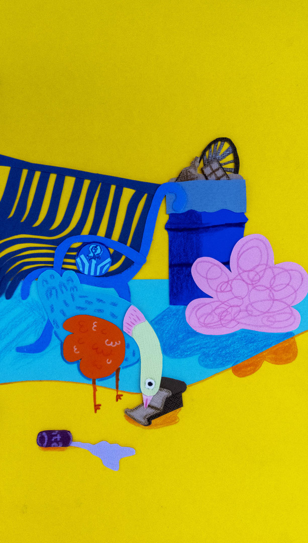 A collage illustration titled 'Jackpot'.