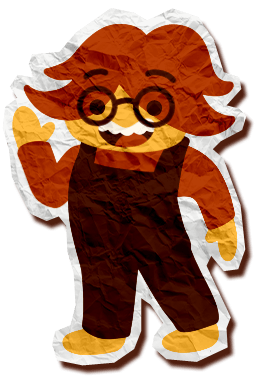 Paper Patchy waving a warm welcome to visitors of his website.